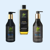 Nefol Blue Tea Hair Care Combo-Anti Hair Fall Shampoo (300 ml), Hair Mask (300 ml) & Nourishing Hair Oil (200 ml) - Nefol